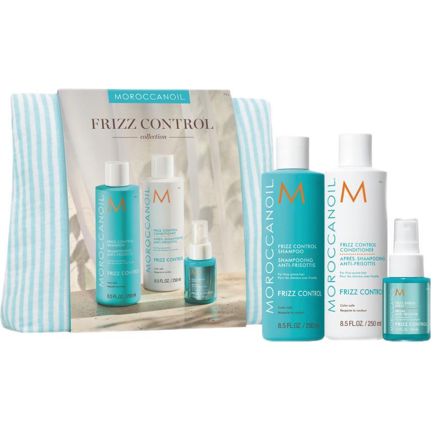 MOROCCANOIL Весенний набор в полосатой косметичке Frizz Control