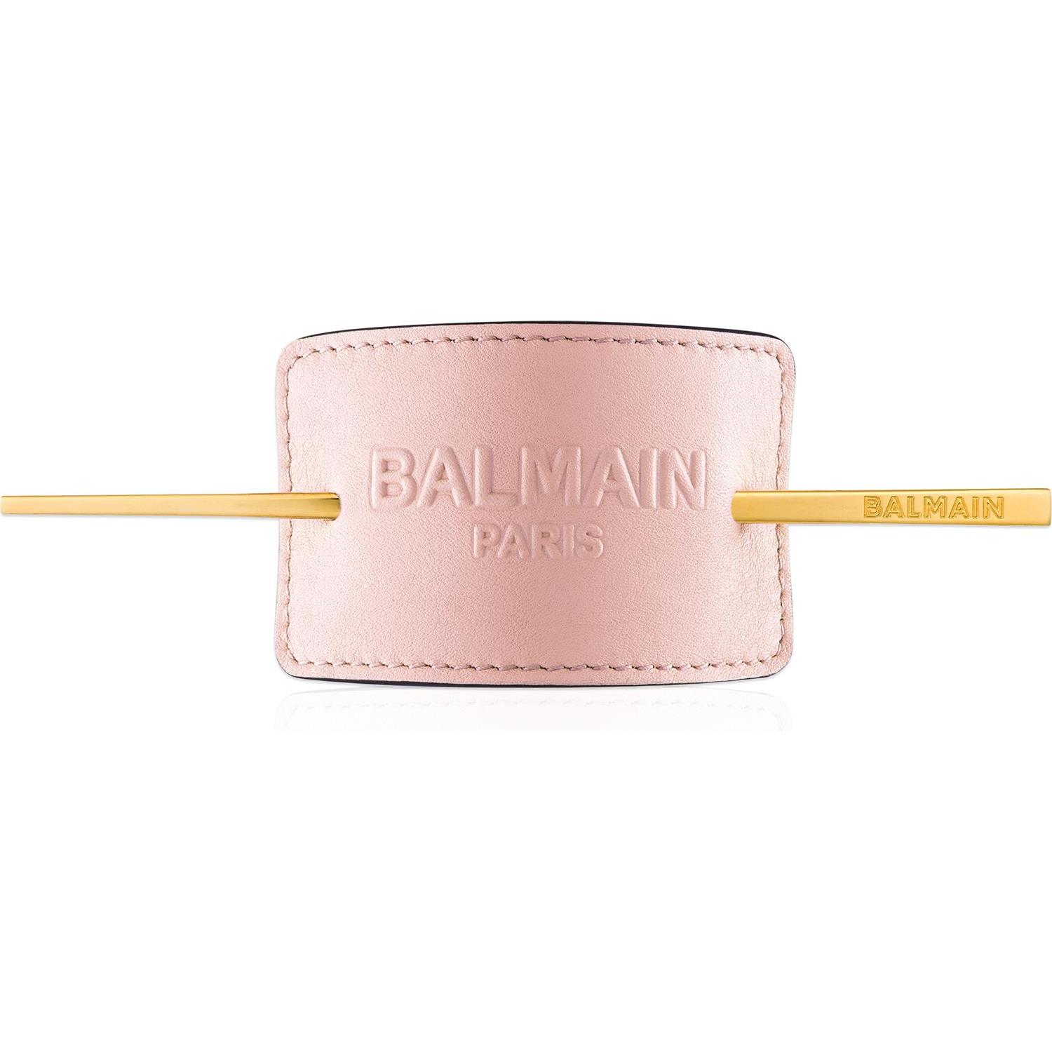 BALMAIN Заколка кожаная розовая с тиснением (1 шт.)