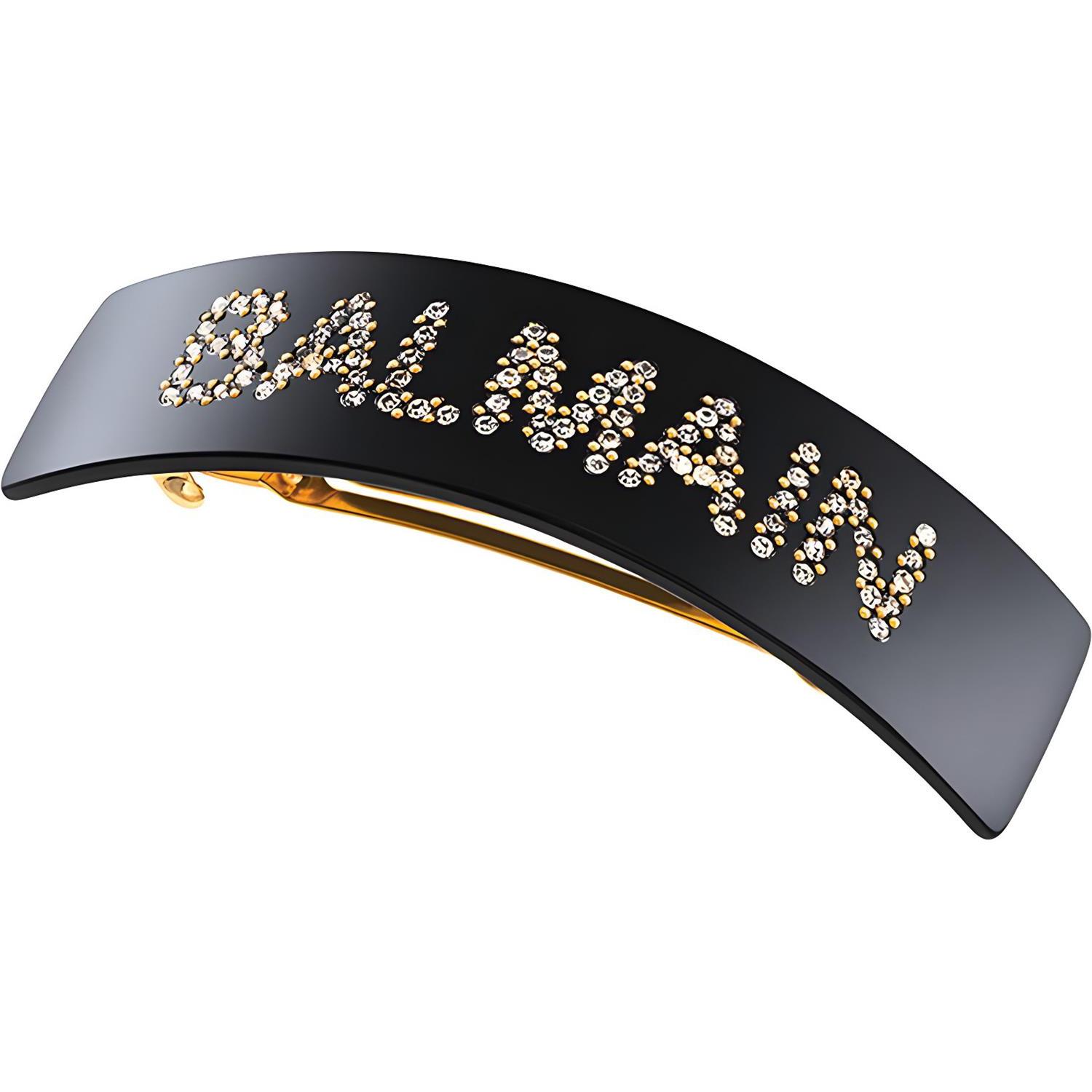 BALMAIN Заколка-автомат с кристаллами Swarovski цвет черный (1 шт.)