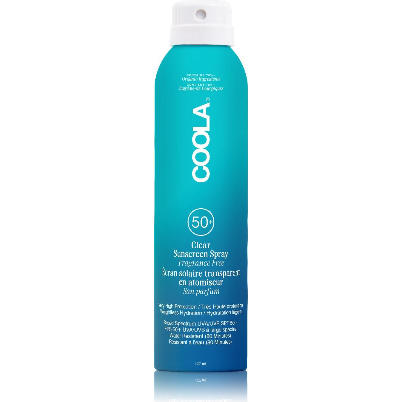 COOLA Солнцезащитный спрей для тела без запаха SPF50