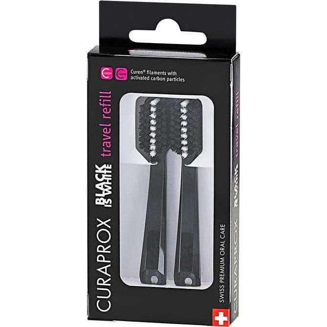Сменные зубные щетки Curaprox для дорожного набора Black Is White (2 шт.)