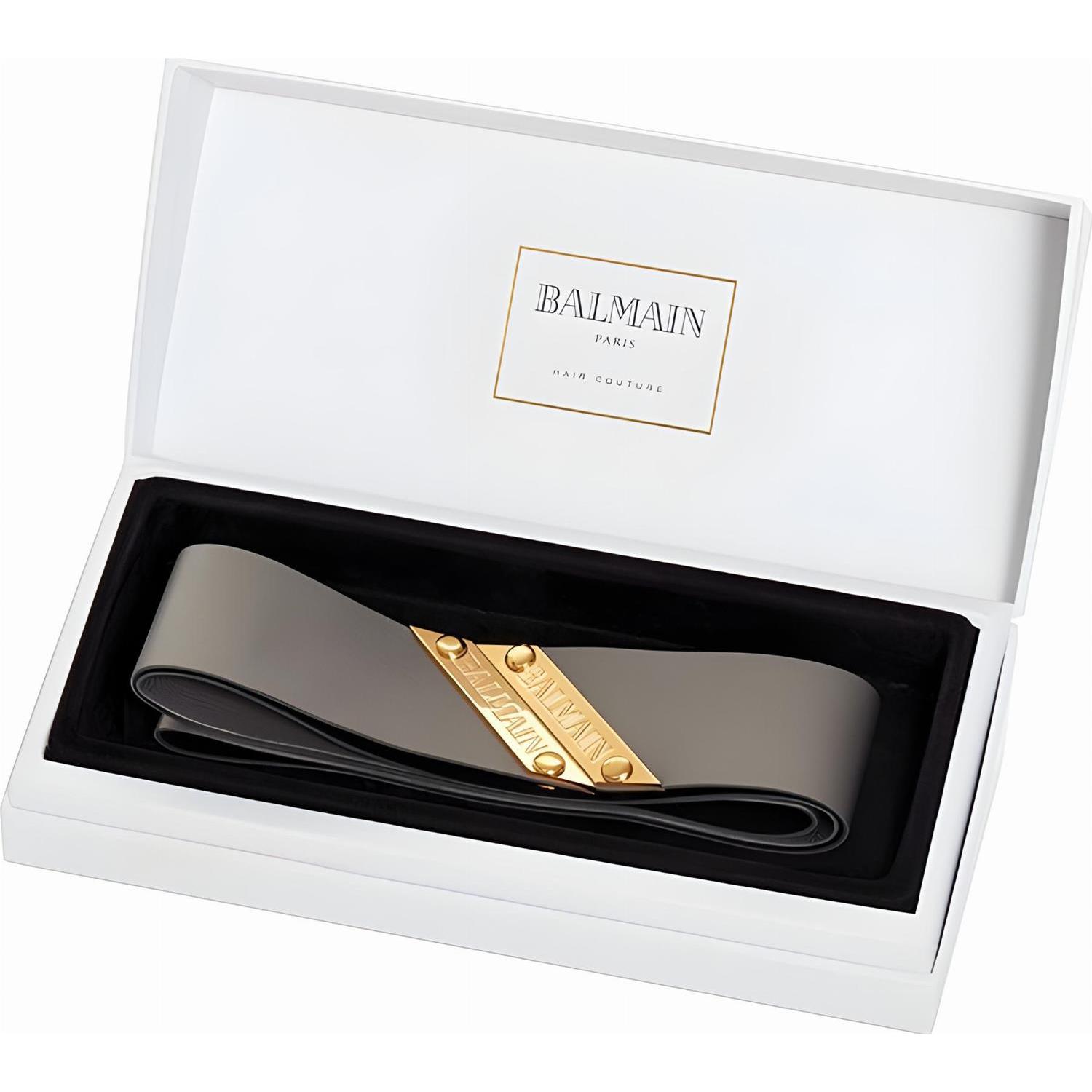 BALMAIN Кожаная лента Leather Headband серебряная (1 шт.)