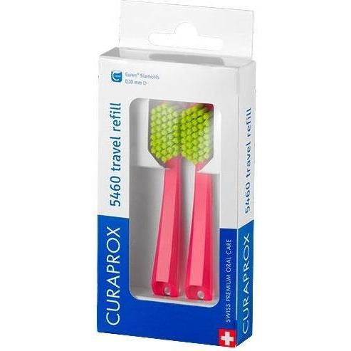 Сменные зубные щетки Curaprox CS 5460 Ultra Soft для дорожного набора, цвет ручки красный (2 шт.)