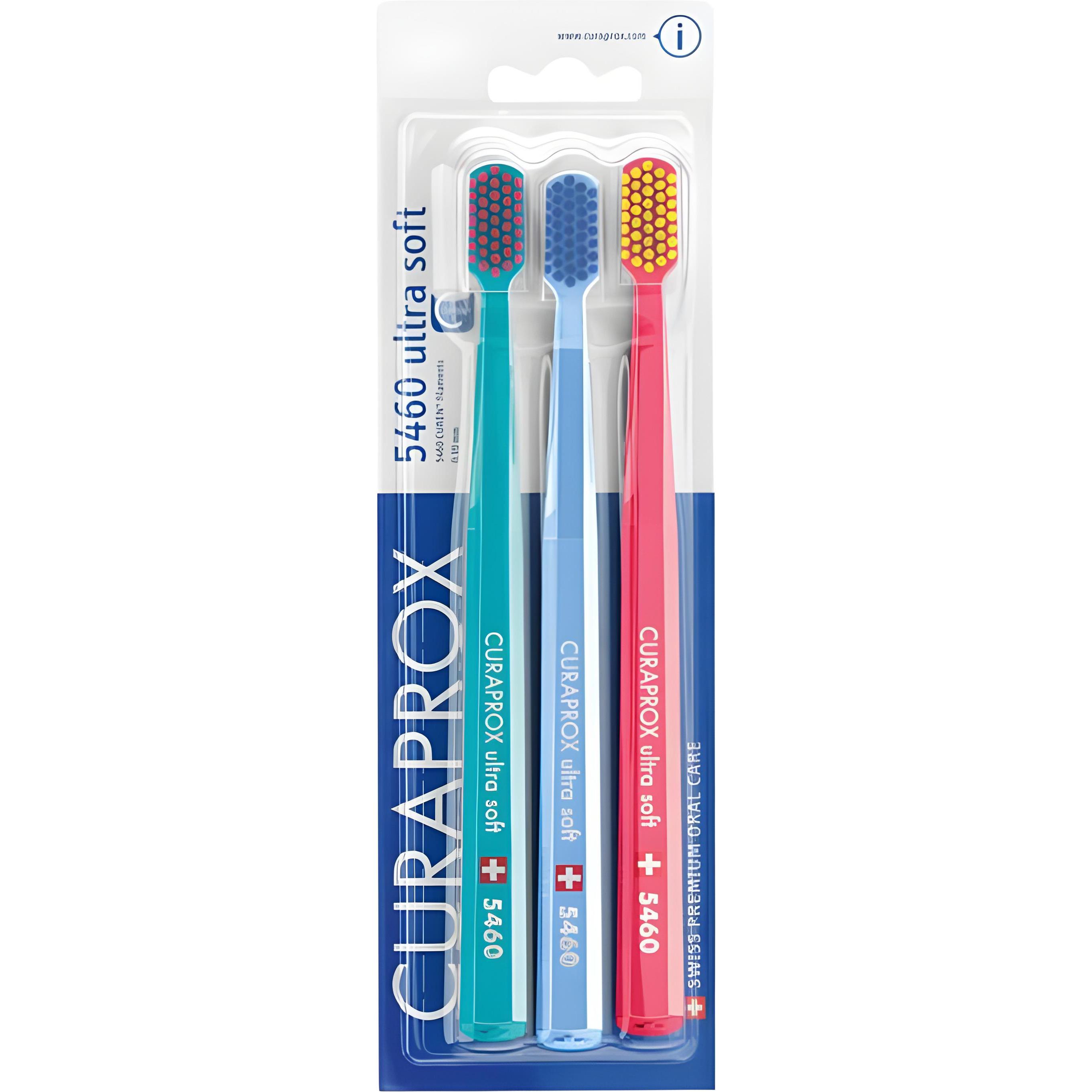 CURAPROX Набор зубных щеток CS5460/3 Ultrasoft d 0,10 мм (цвет в асс.) (3 шт.)