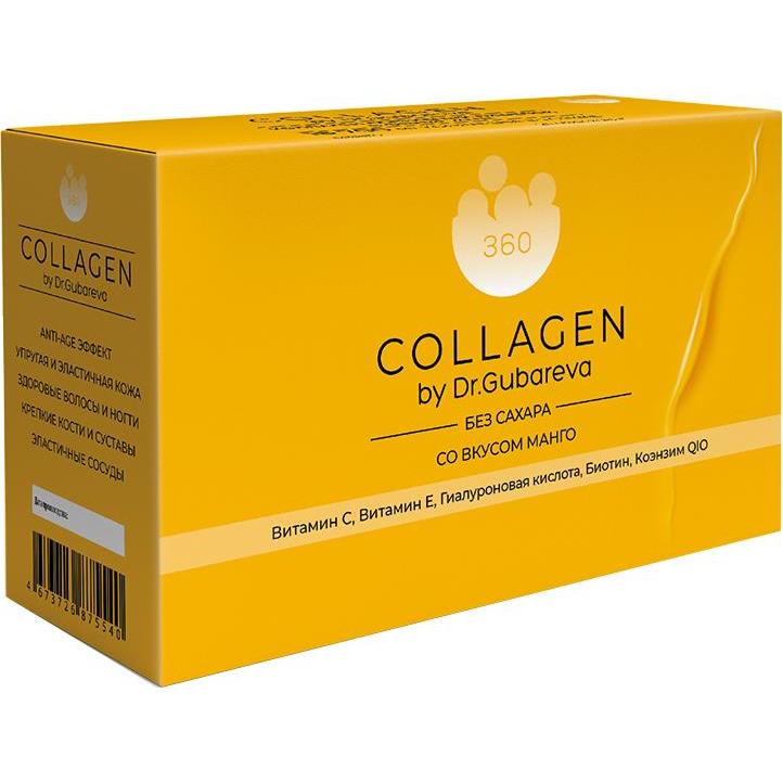 360 COLLAGEN BY DR.GUBAREVA Коллаген пептидный желе "Манго" 360 Сollagen в стиках