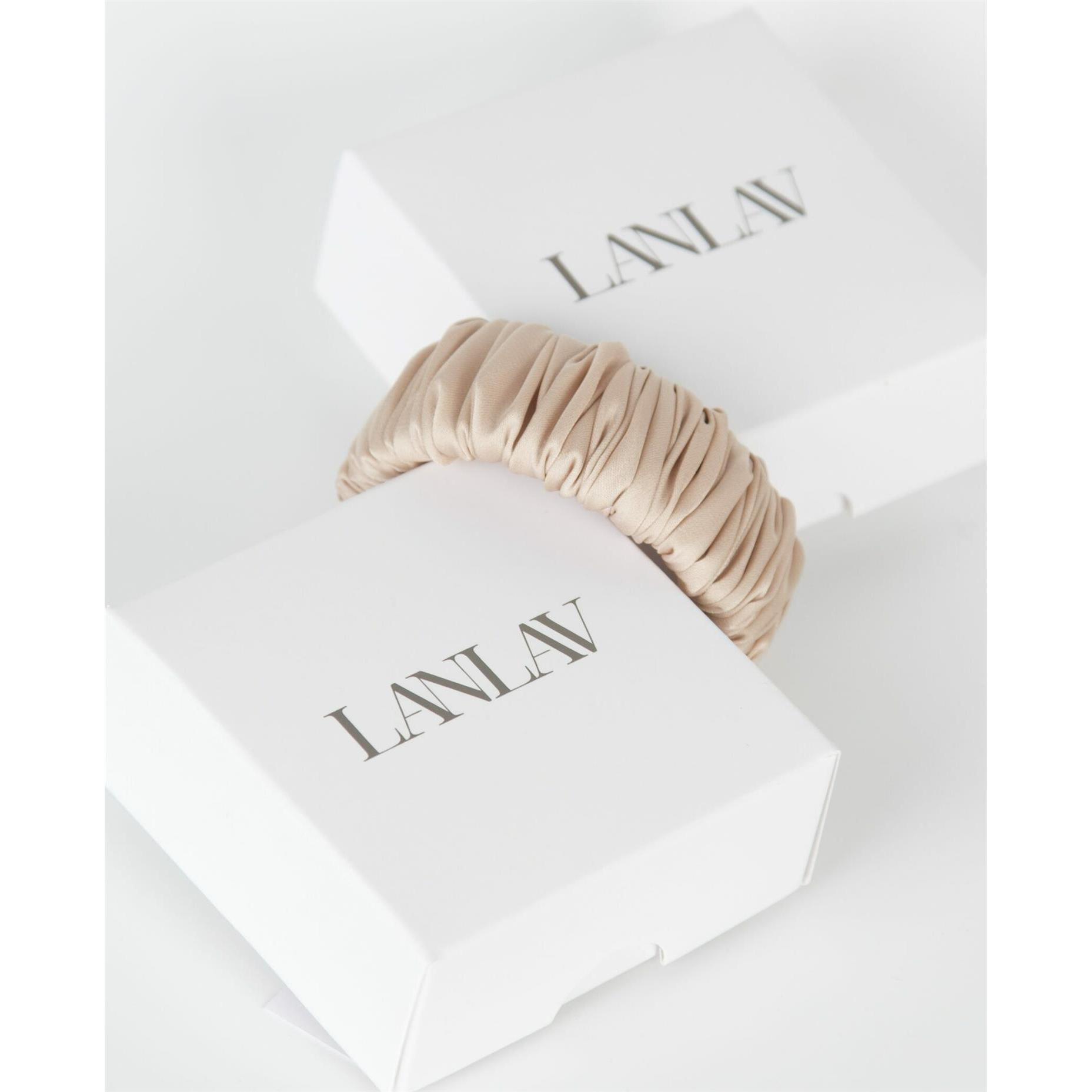 LANLAV Резинка для волос из шелка Beige, размер S (1 шт.)