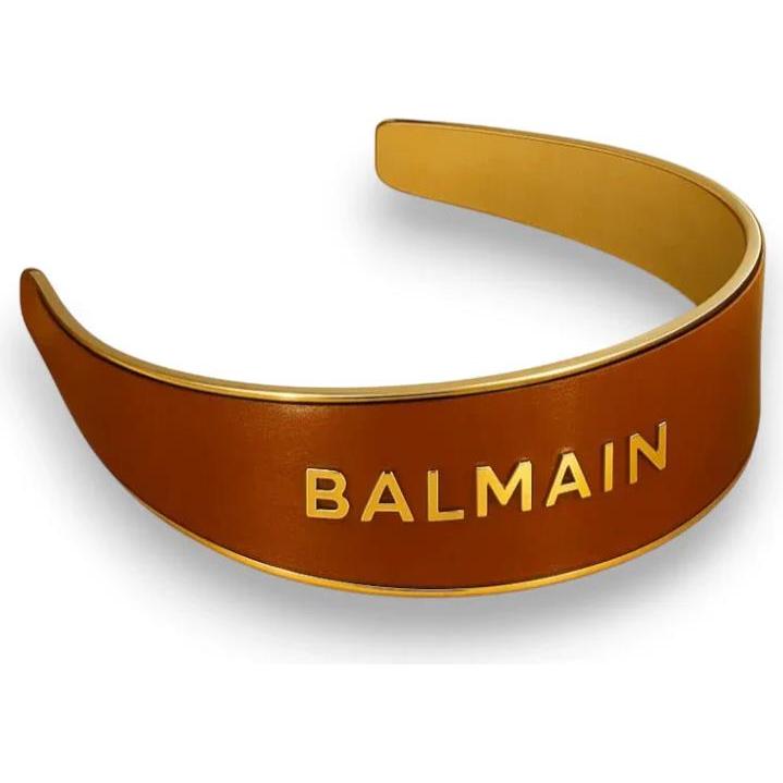 BALMAIN Заколка-ободок кожаный коричневый "Путь к тайне" (1 шт.)