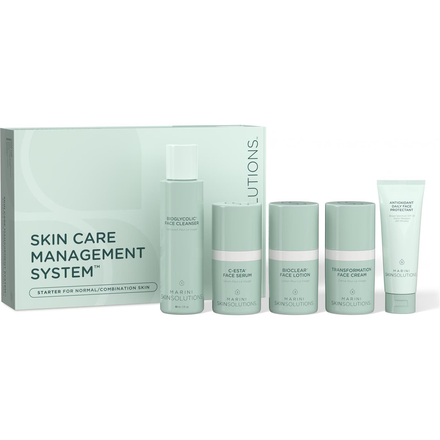 MARINI SKINSOLUTIONS Система ухода для нормальной и комбинированной кожи с SPF33, дорожный формат